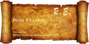 Rozs Elizeus névjegykártya